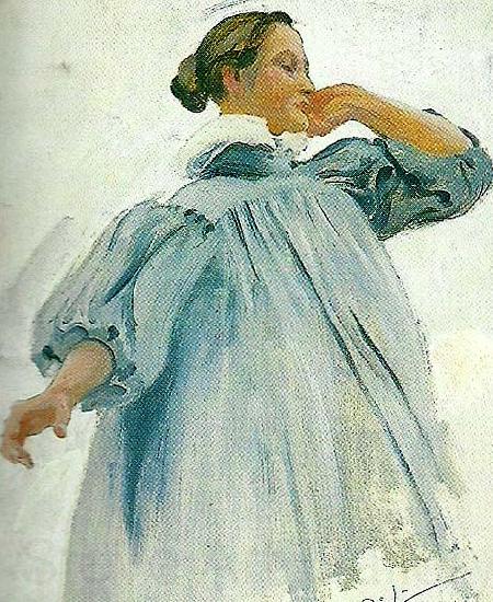 Carl Larsson kvinnofigur France oil painting art
